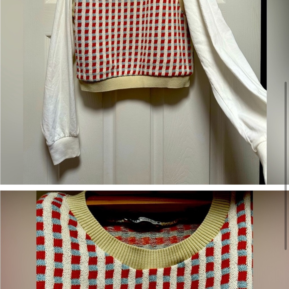 Zara Women's Sweater Vest with Attached Long Sleeves Pullover Top- EUC-Sz M​ - Picture 10 of 13